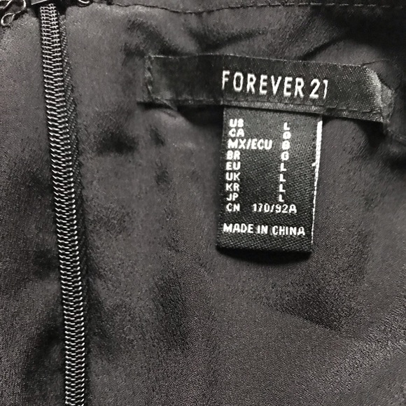 Forever 21 Black Sundress with Faux Wrap Skirt Adjusting Straps Size Large - Picture 9 of 9